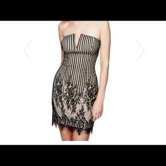 GUESS strapless sultry pastel winter mint green lace dress sz 0 - Picture 9 of 10